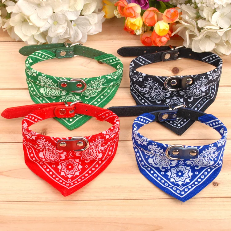 Wholesale Dog collars pet products for dogs small Puppy Cat Puppies Adjustable Dog Bandana
