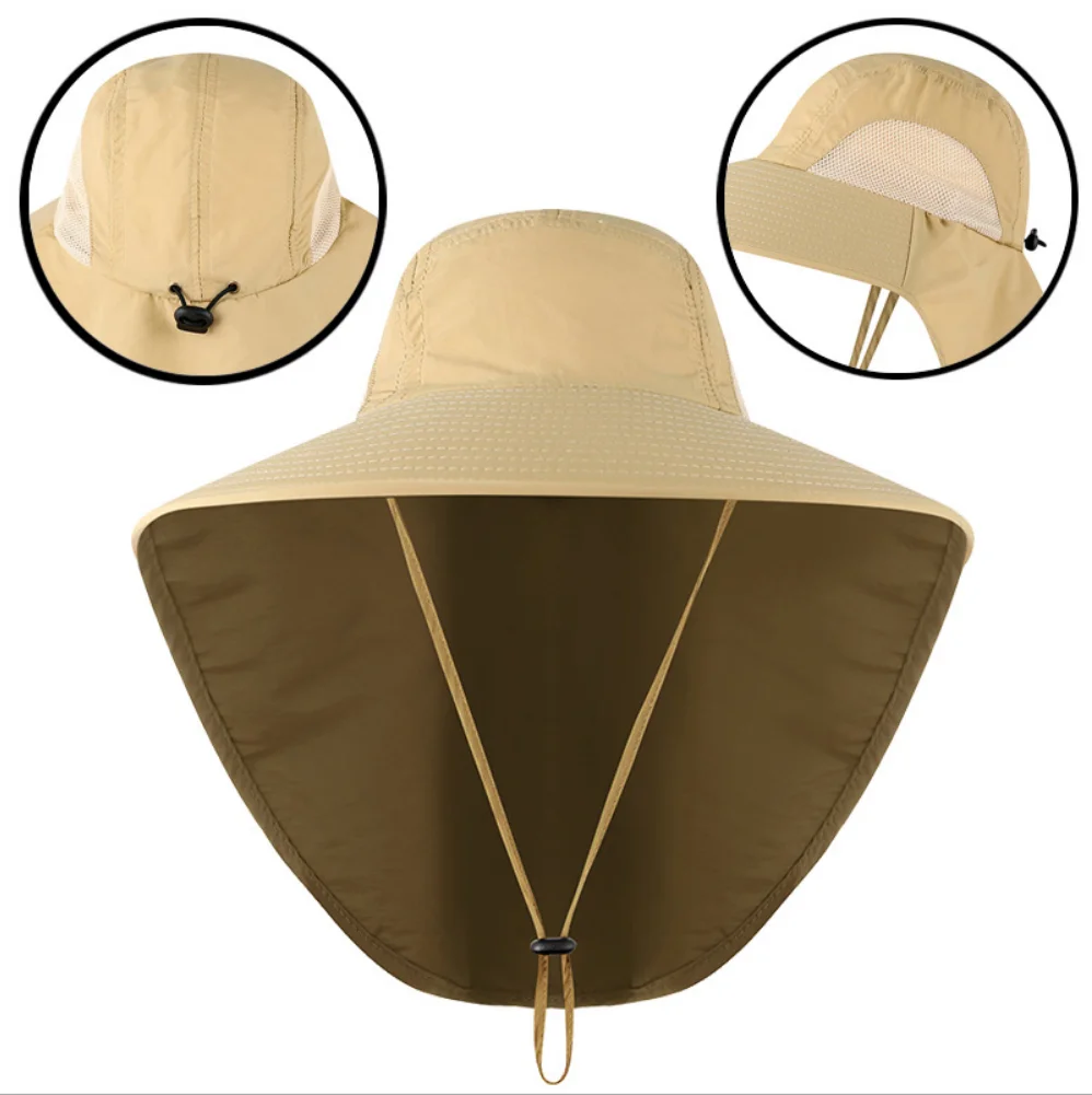 
Camping fishing UV protection neck shade flap hat with neck cover 100 SPF/ UPF 50 block 97.5% or more of sun UV ray 