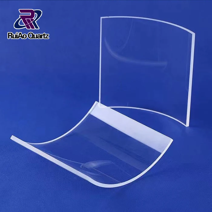 Customized size clear half tube curved quartz glass plate