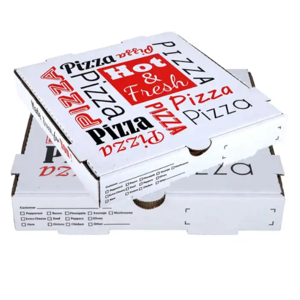 Wholesale Pizza Custom Printed logo Different Size Food Pizza Flute Corrugated Carton Box