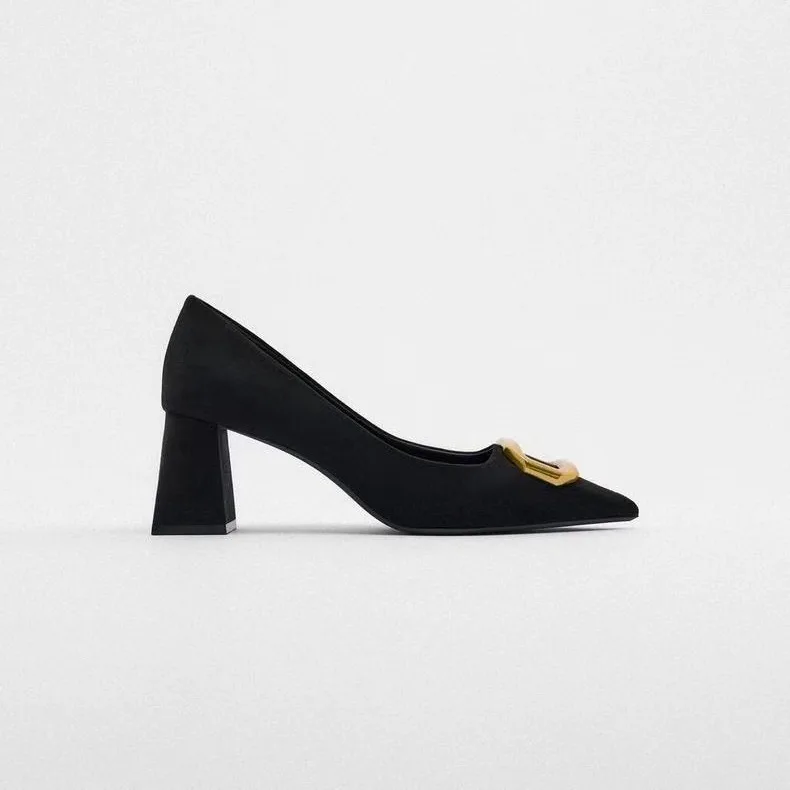 Low Price PU Shoes Women Heels Sexy Rubber Nice Lady High Heels Breathable Ladies Heels 2024 zaz shoes women