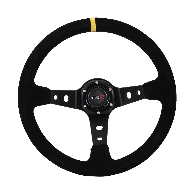 The flagship product of the factory, black suede steering wheel, racing steering wheel (1600432484560)
