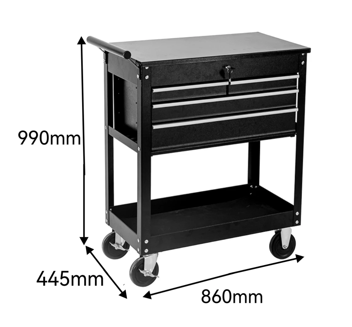 Heavy Duty 4 Drawers Rolling Metal Tool Cabinet Electric Tool Carts with Workshop Tool Sets Box