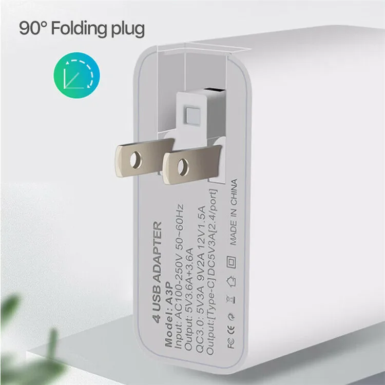  4 порта PD 18 Вт Smart Mult зарядка QC 3 0 USB зарядное устройство адаптер для мобильного