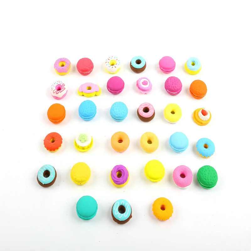 Cute Food Eraser Kawaii School Stationary 3D Custom Ice Cream Donut Dessert Fancy Kids Gift Rubber Eraser