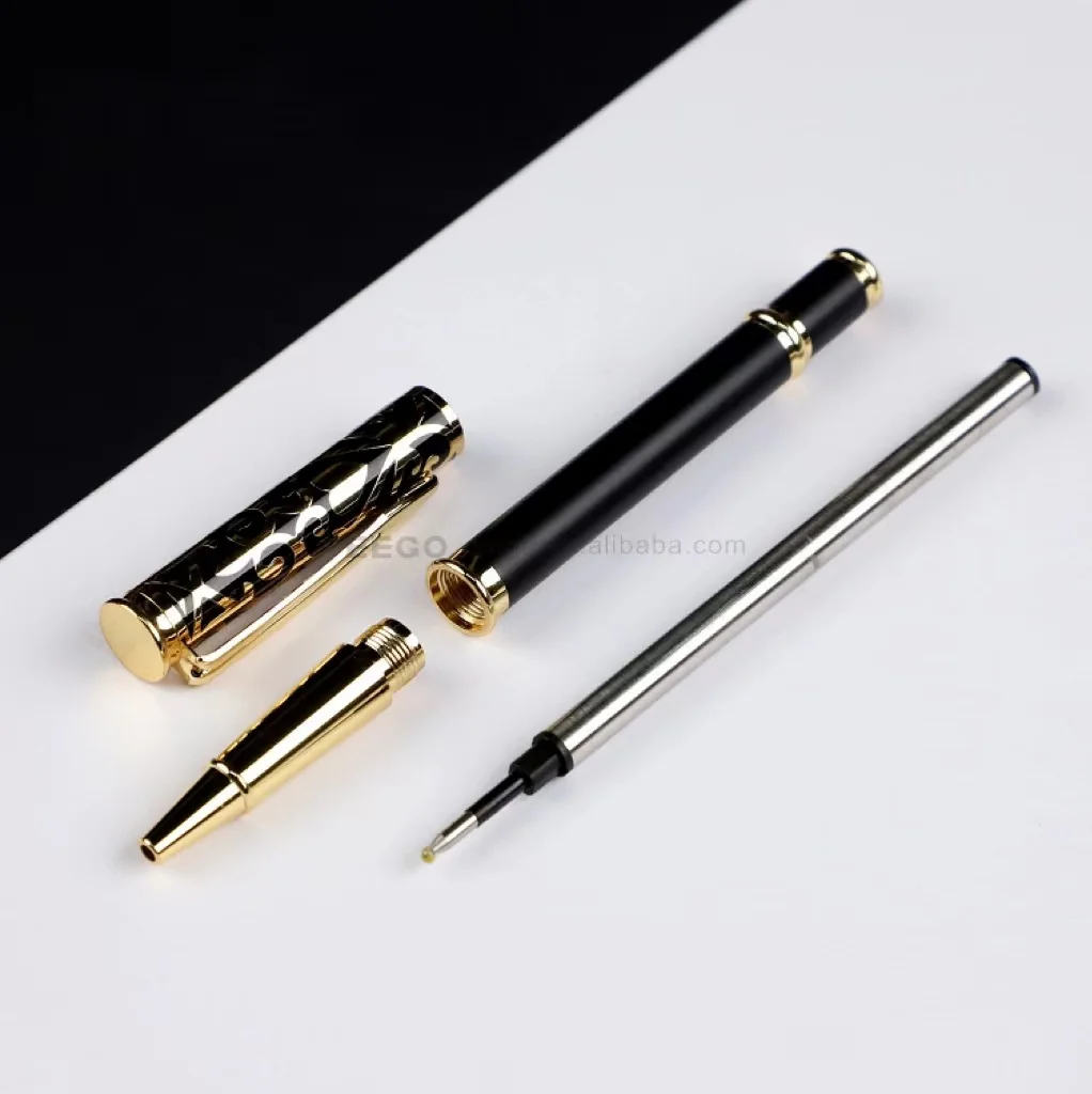 High Quality Personalised Premium Fancy Gift Metal Pen Ball Point Black Branded Gel Pens With Custom Logo