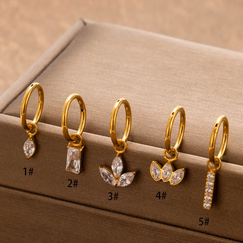 xjy ASTM F136 Titanium nose piercing Cartilage spiral Gothic earring helix piercing Clicker septum titanium piercing Jewelry