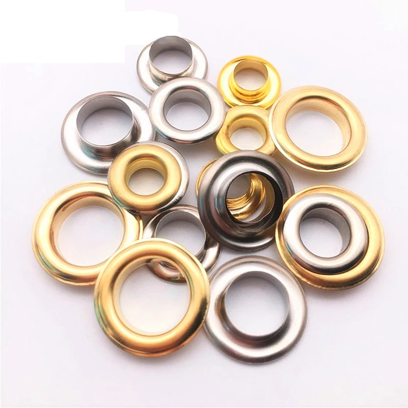 Factory nickel plated silver Custom Size logo shoe hoodies grommet metal garment 8mm grommets eyelets for clothing