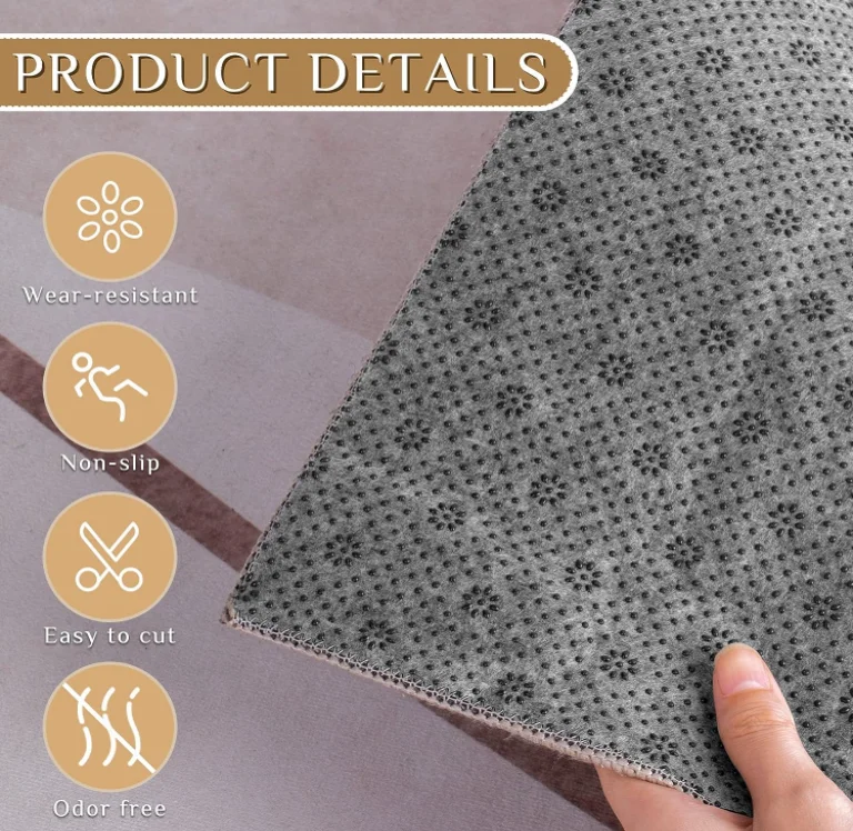 Make-To-Order type Point plastic felt carpet tufting backing cloth composite drop plastic dot anti skid rug pad Carpet fabric