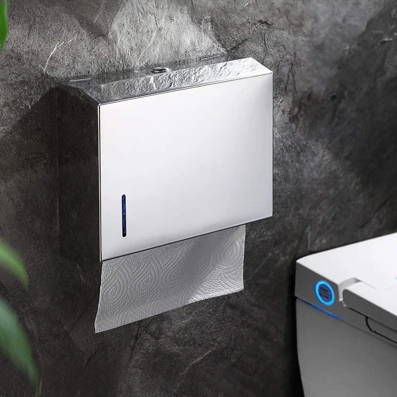 Satin Matte black Luxury Toilet Washroom wall mounted stainless steel bulk commercial paper towel dispensers with large capacity