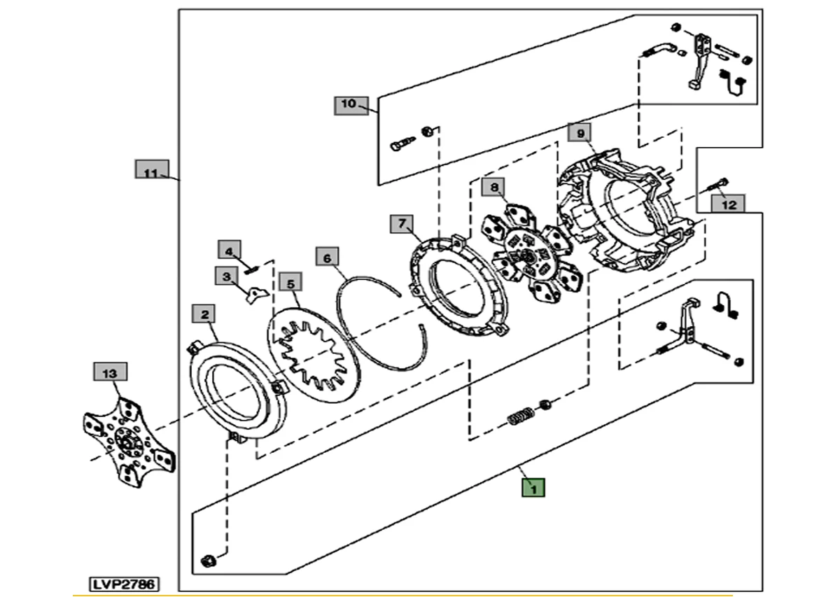 Clutch Pressure Plate Oem RE211277  for agricultural machinery use good quality tractor clutch kit assembly for sale