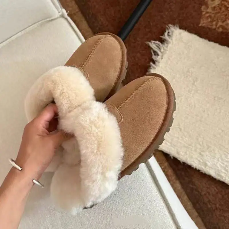 Ladies New Classical Winter Thick Bottom Shoes Non Slip Large Cotton Padded Warm Fashion Snow Boots