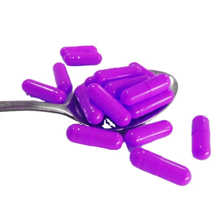 Clear/transparent size 00/0/1/2/3/4/5 HPMC empty Capsule shell purple empty gelatine capsule