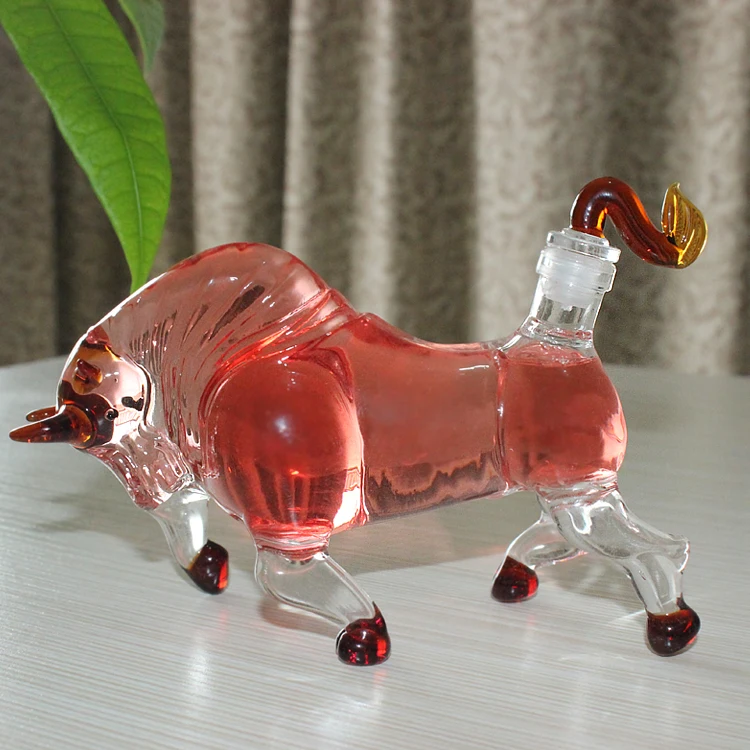 High Borosilicate Animal Shape Glass Wine Bottle Manufacturer