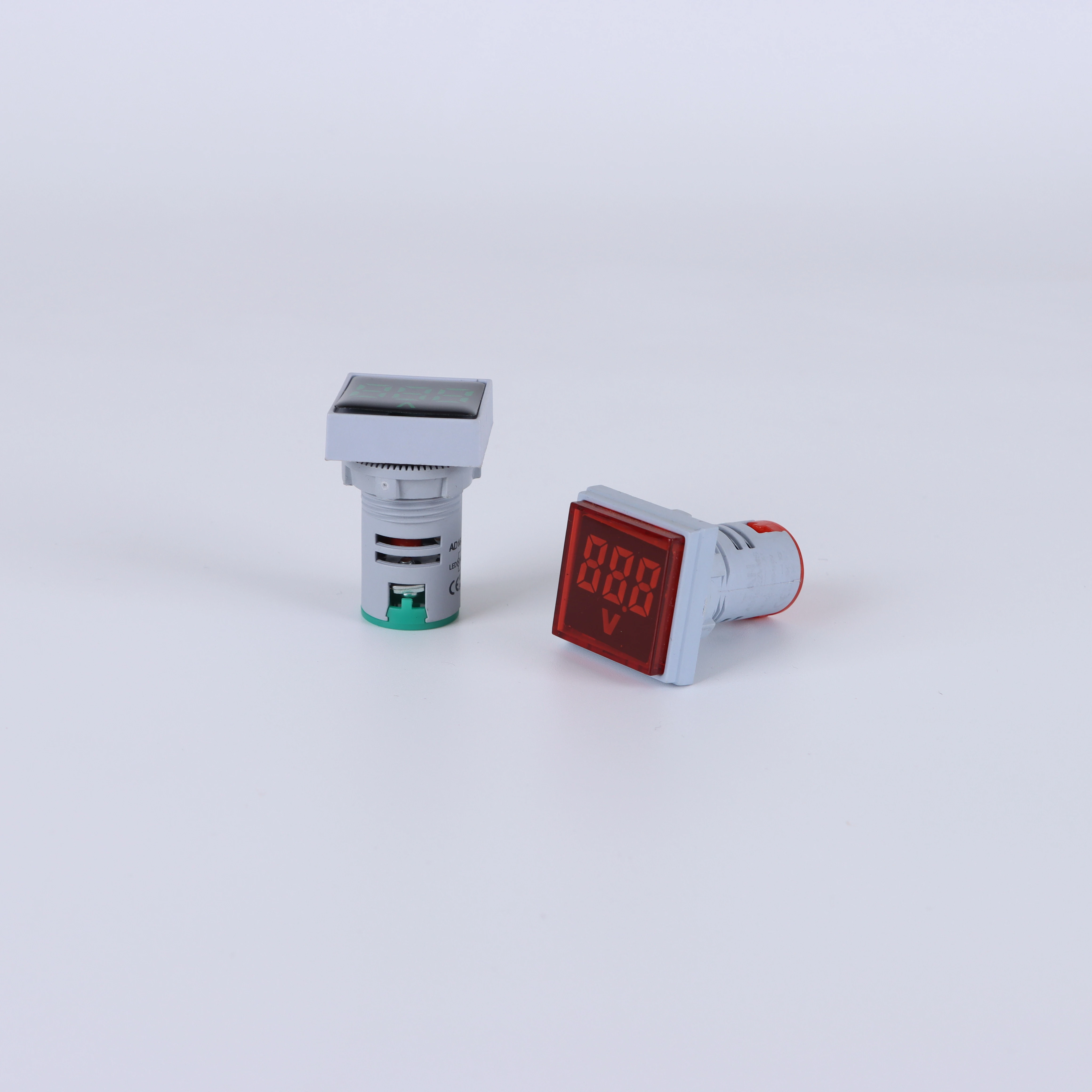 Dual Display Digital Meter Voltmeter & Ammeter Indicator Square Display 22mm Size ABS Plastic PVC Material IP67 Protection Level