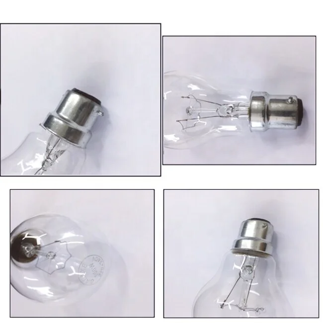 A55 A58 A60 A70 40w 60w 75w 100w 150w 200w 110v 220v E27 B22 iron aluminum base incandescent clear bulbs