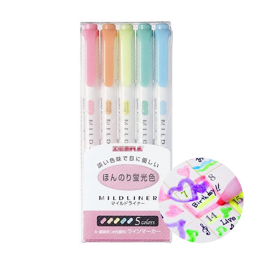 
High performance stationery highlighter color marker pen set for school and office 