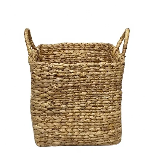 Vietnam wholesale handicraft Water hyacinth woven storage basket high quality manufacture best price
