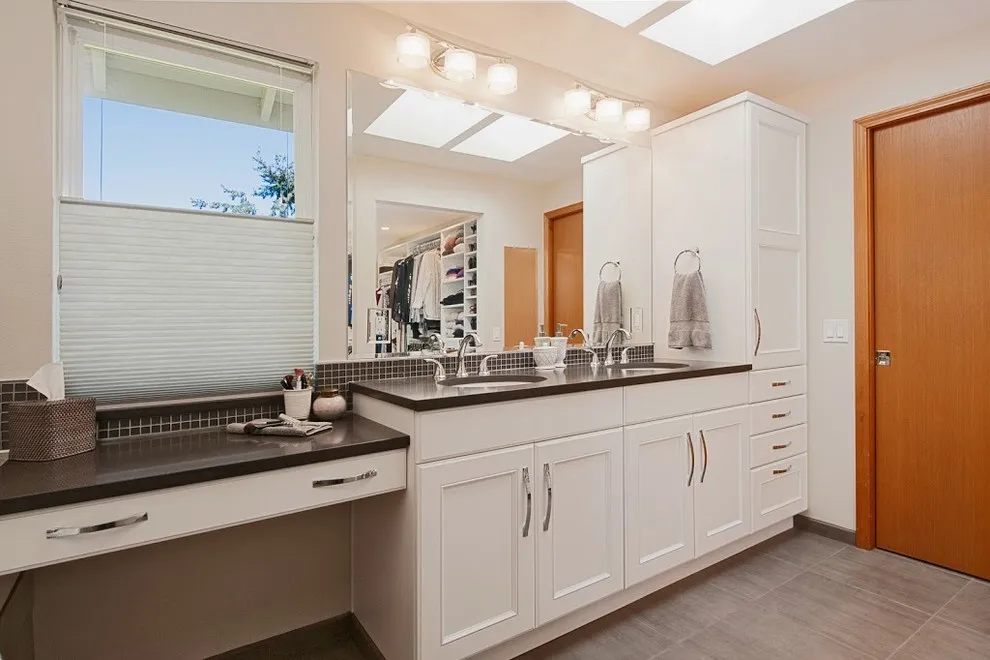 Luxury Australia Standard Calacatta Marble Double Sink Bathroom Cabinets