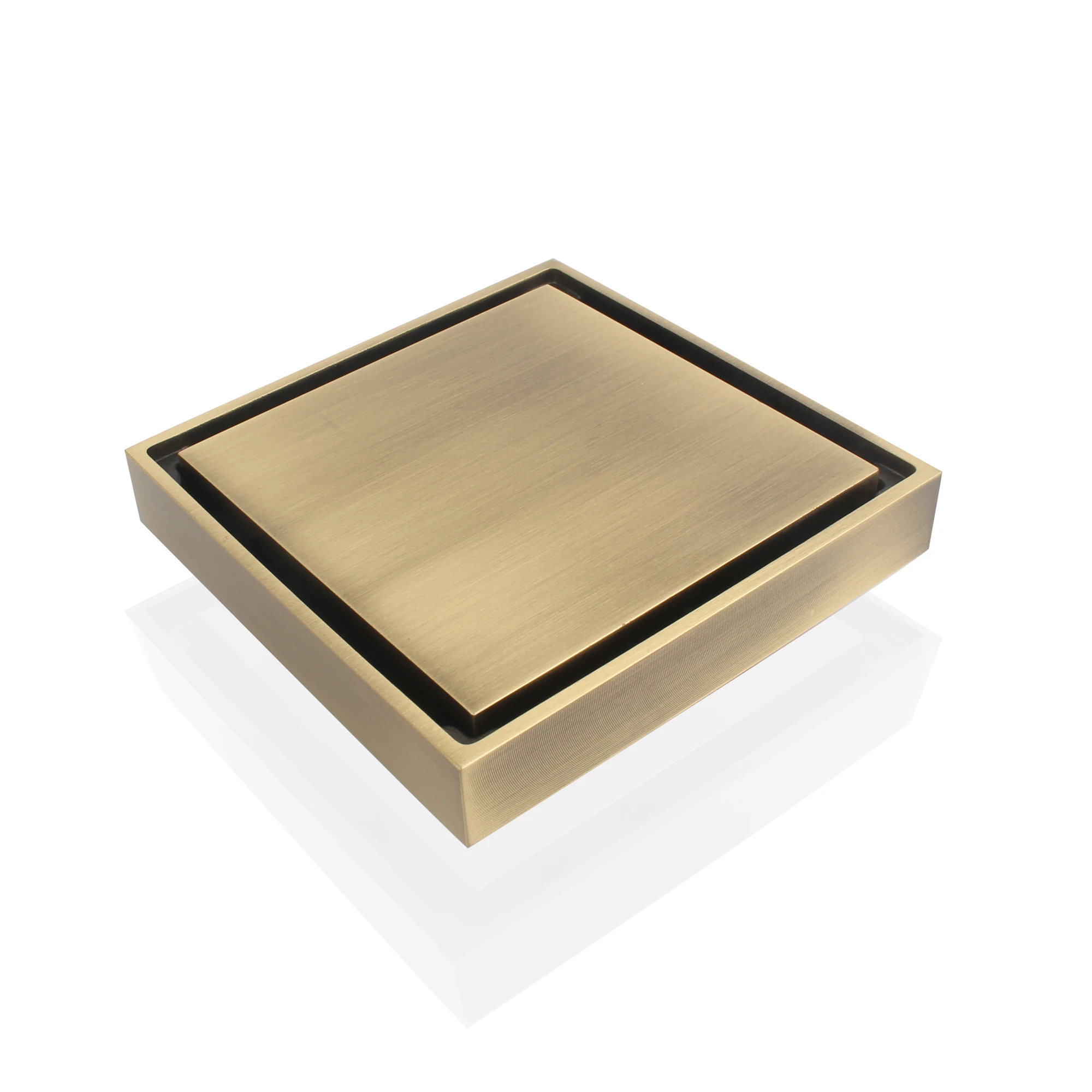 Bangqi Brass 10x10cm Tile Insert Floor Drain Chrome Plated Kitchen and Bathroom Drain with Filter for Hotel Usage and Basins