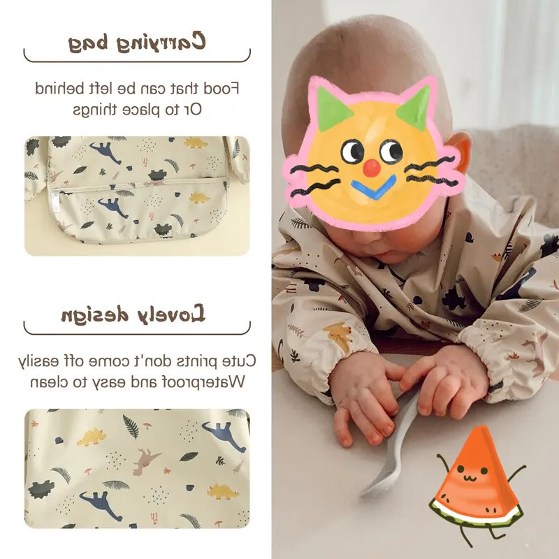 Factory wholesale customized Long sleeve baby bib waterproof best selling products 2022 in usa amazon smock bib Apron