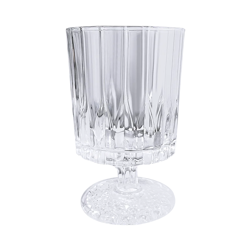 New Design Vintage Heat Resistant High Borosilicate Glass Cup Clear Round Engraved Glass Goblet For Wine