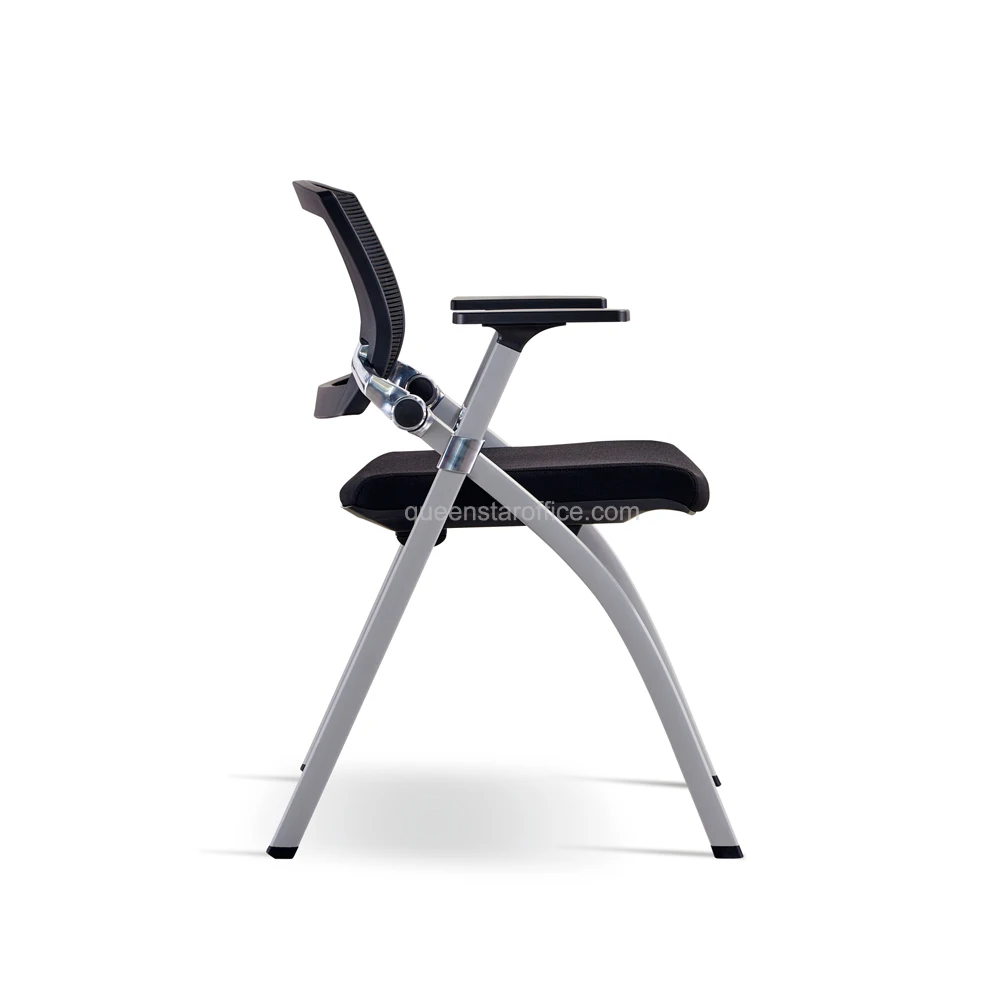 QS-NTC05 school furniture fabric training class chair with writing tablet training room chair