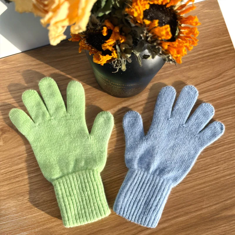 Новое поступление, зимние кашемировые перчатки из чистого 100%, зимние женские модные теплые кашемировые вязаные перчатки