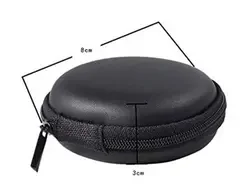 Factory wholesale carry outdoor durable leather case EVA shockproof hard shell headphone case for data cable headphone