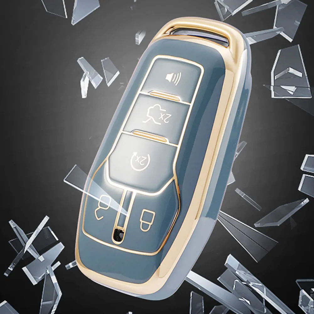 Soft Tpu Car Key Case Fob Cover for Ford Fusion Mondeo Mustang F-150 Explorer Edge 2015 2016 2017 2018 Car Accessories