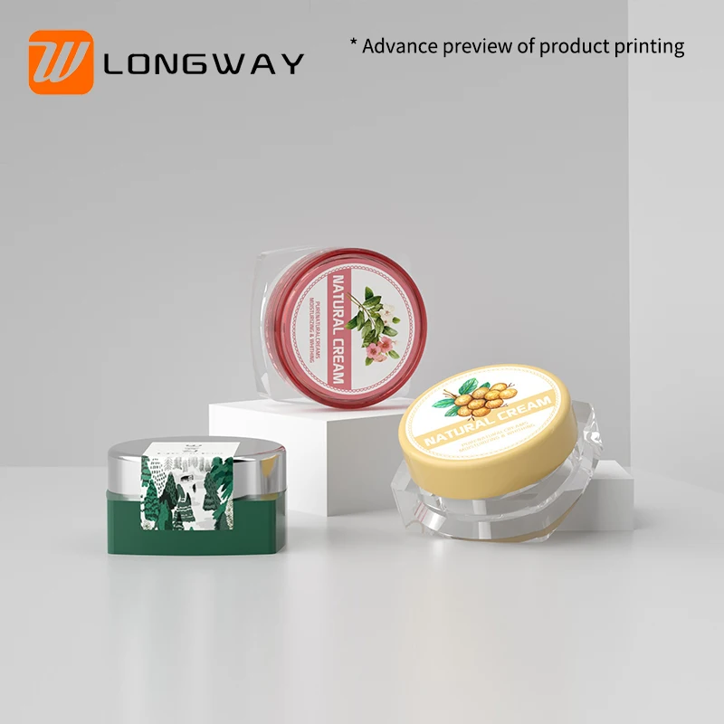 Empty colorful eco friendly small square plastic cream jar with lid 5g for nail dip powder Cosmetic container 5ml