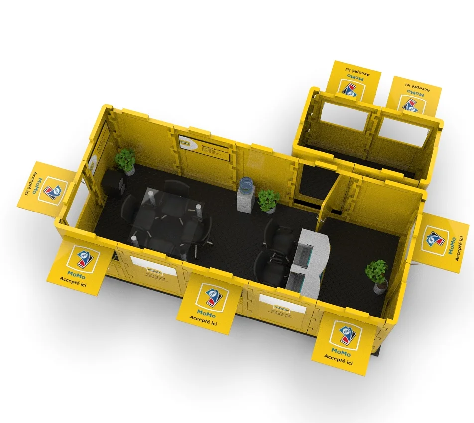 Solar powered fiberglass prefab office buildings