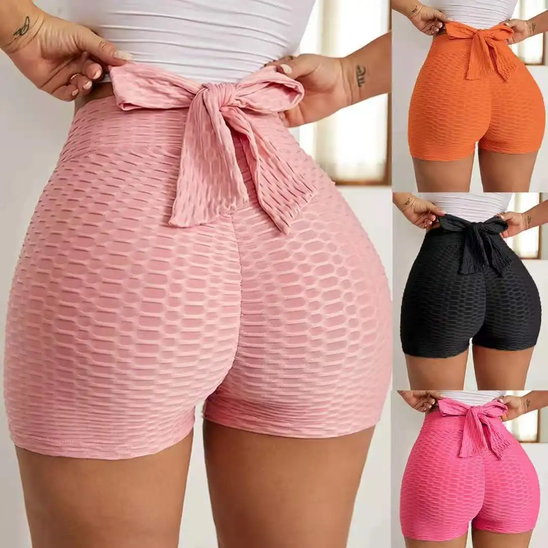 2022 Summer Custom Cheap Workout Yoga Waffle Shorts Women Girls Hot Shorts Black Sexy Wholesale Womens Booty Shorts For Women