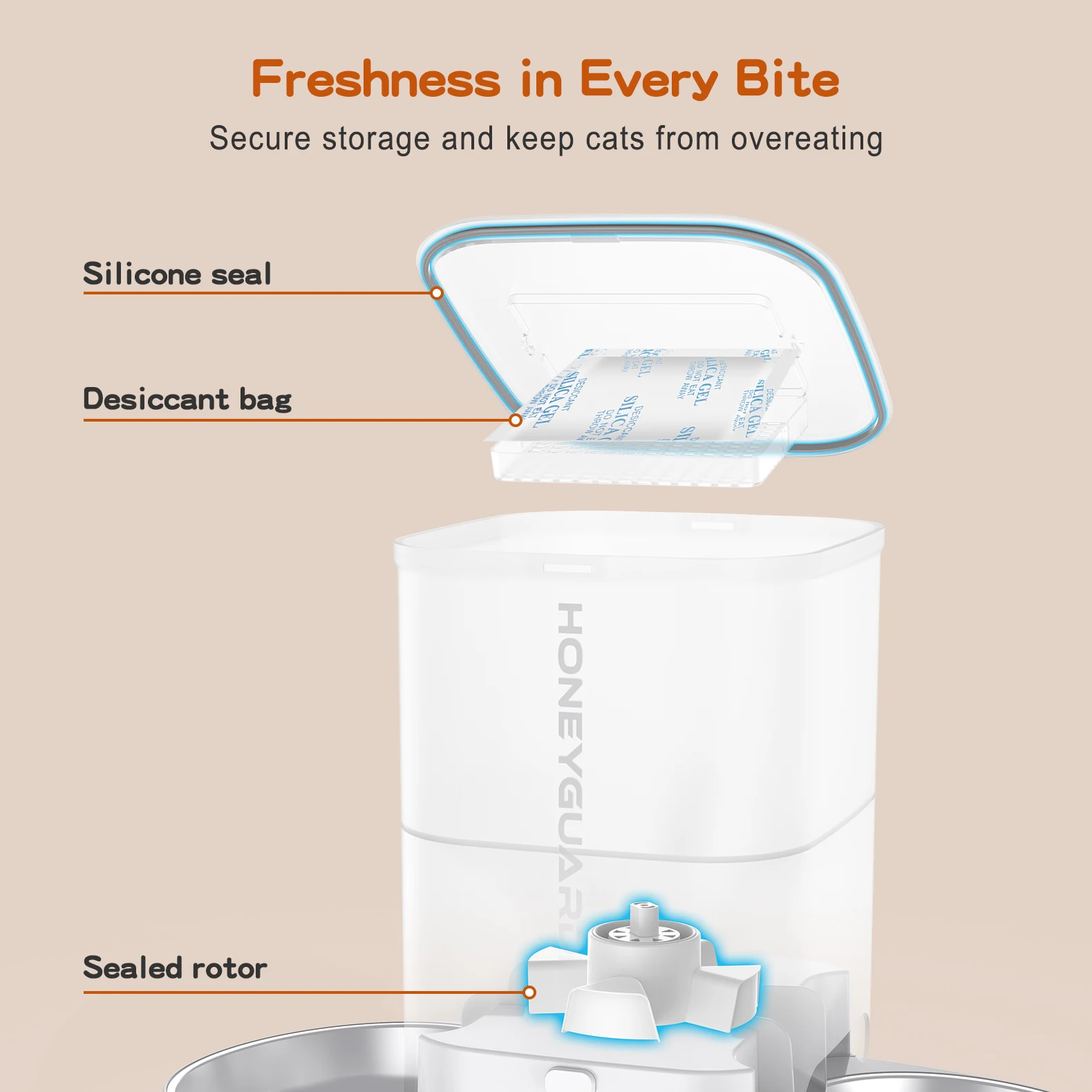 Diseno triple sellado Nuevos productos para mascotas Comedero automatico para gatos Ambos lados para 2 gatitos gatos pequenos