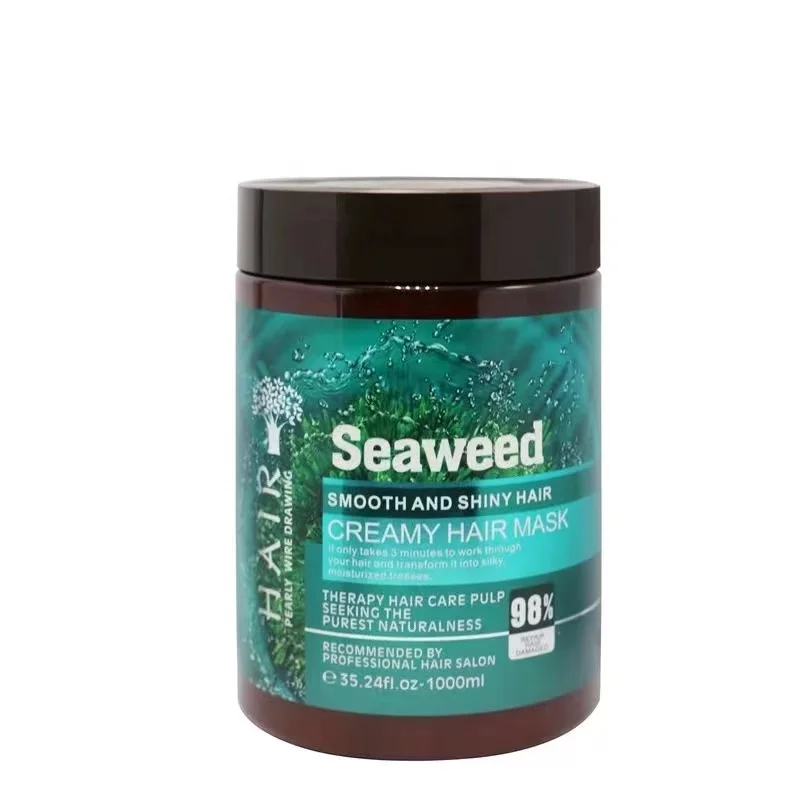 Salon hair mask premium hair care treatment repairing dry damaged hair smooth hydration seaweed cream