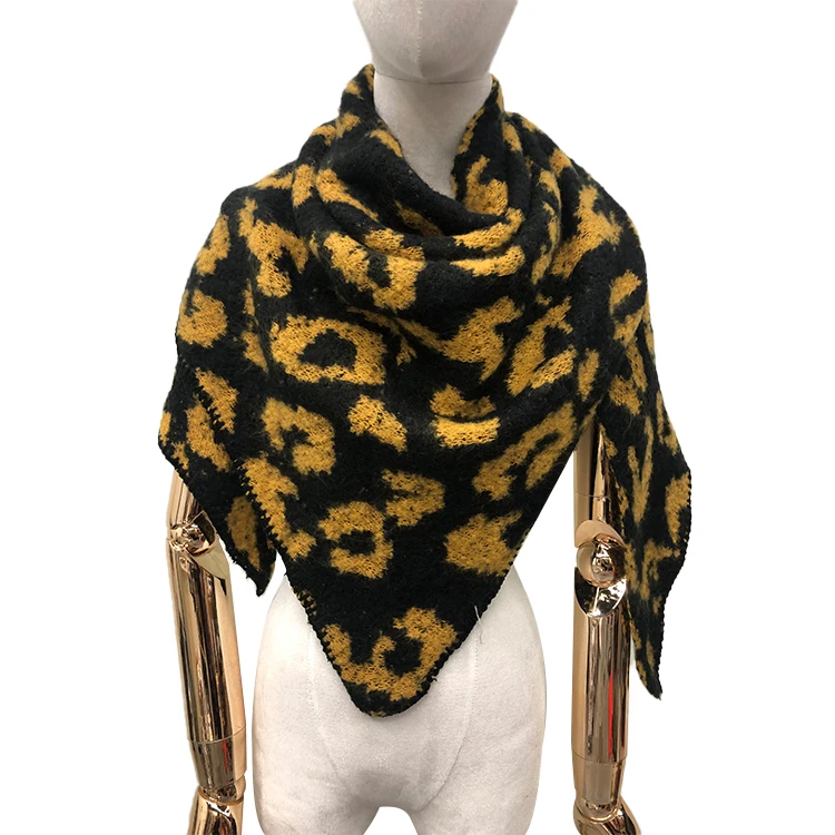 
Quality Assurance Big Size Leopard Print Triangle Scarf Winter Scarves Scarfs For Winter 