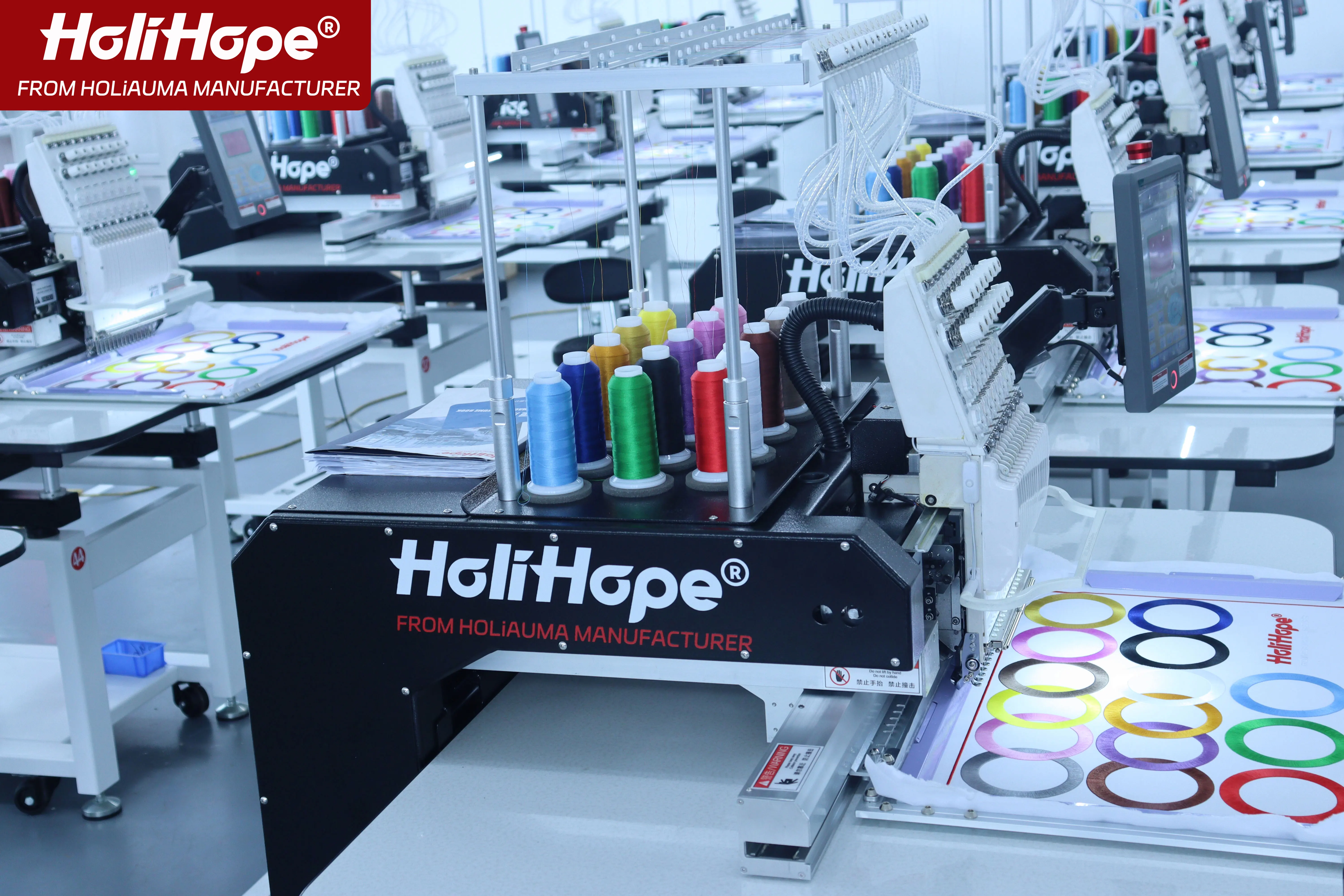 HO1501N-AI China Top Single Head Embroider Machine 15 Needles 400*600mm Automatic Embroidery Machine 1 Head For Cap T-shirt Flat