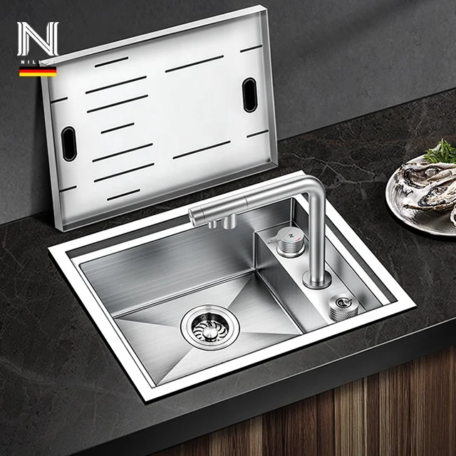 N4535A матовая Скрытая кухонная раковина современный разбрызгатель с подъемным краном