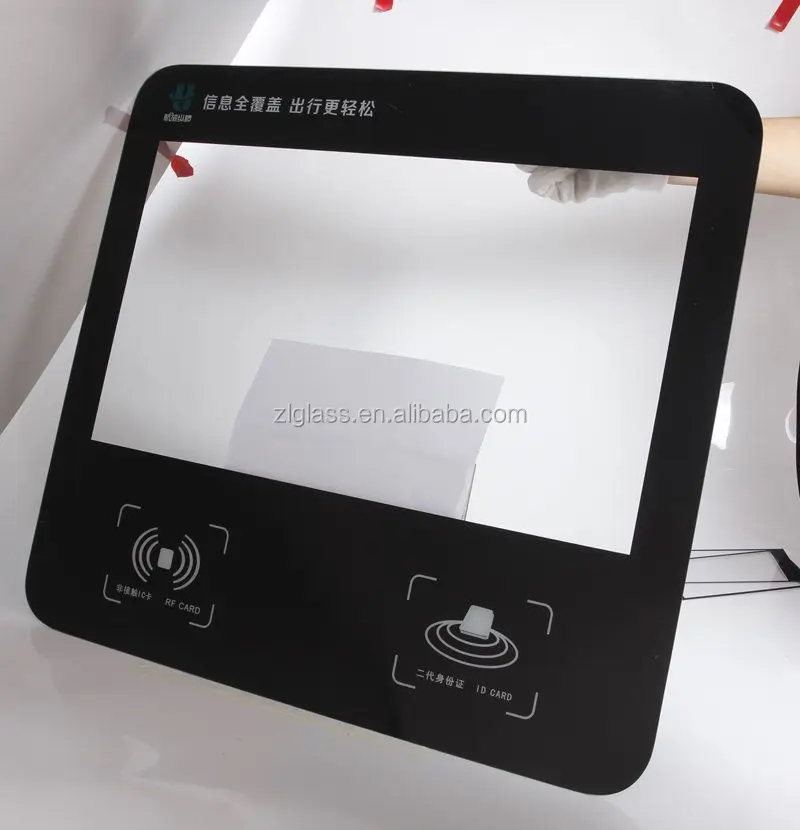 Source factory pin customizable 6mm ultra-white tempered silk screen glass for LCD