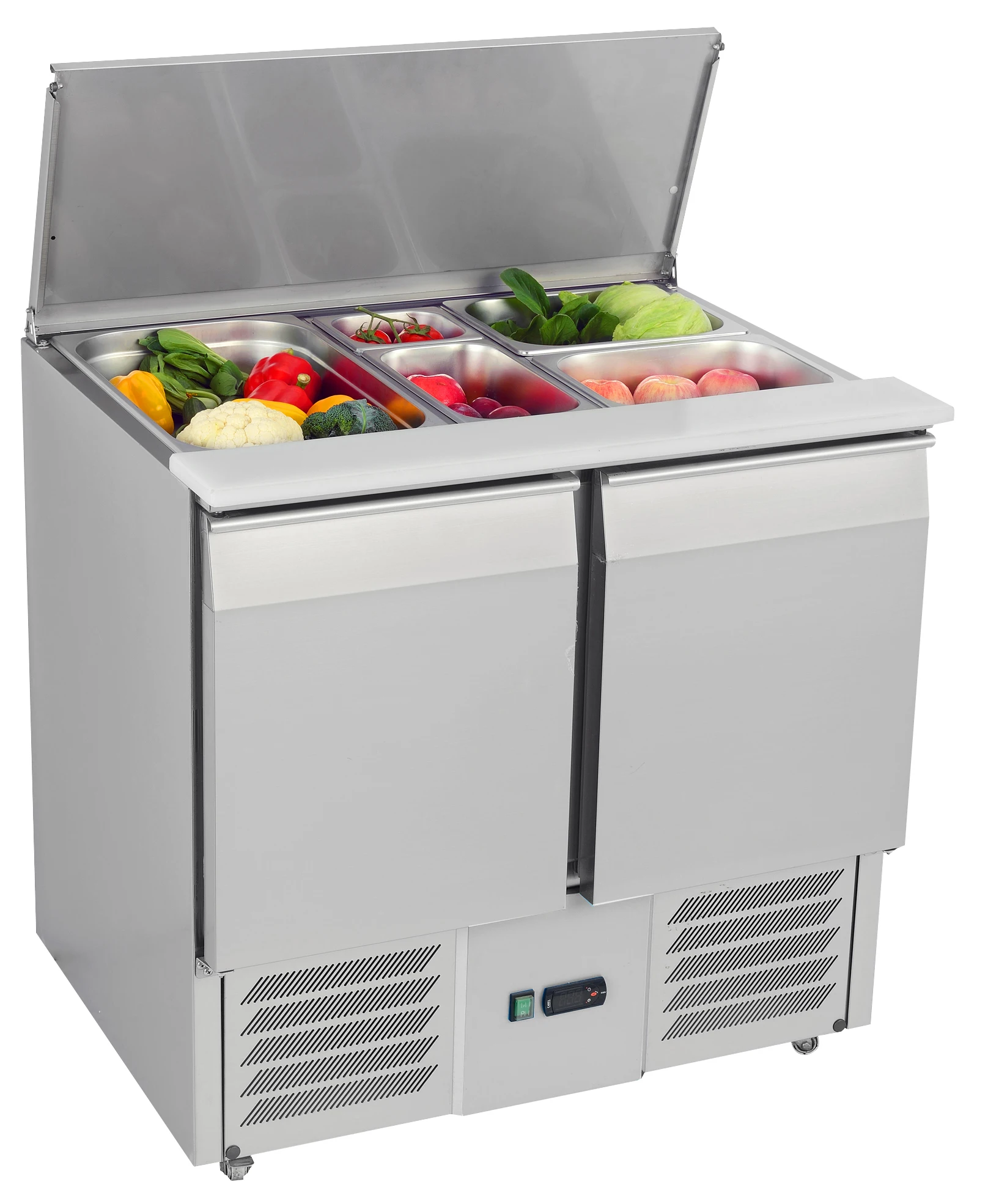 Restaurant 2 doors Salad Bar Refrigerator /Salad Prep Counter