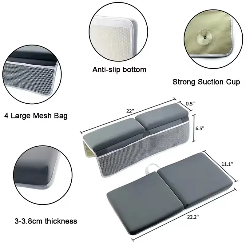 Custom Logo Foldable Washable Thick Quick Dry Bathtub Kneeling Mat Baby Bath Kneeler and Elbow Rest Pad Set for Kid Bathing