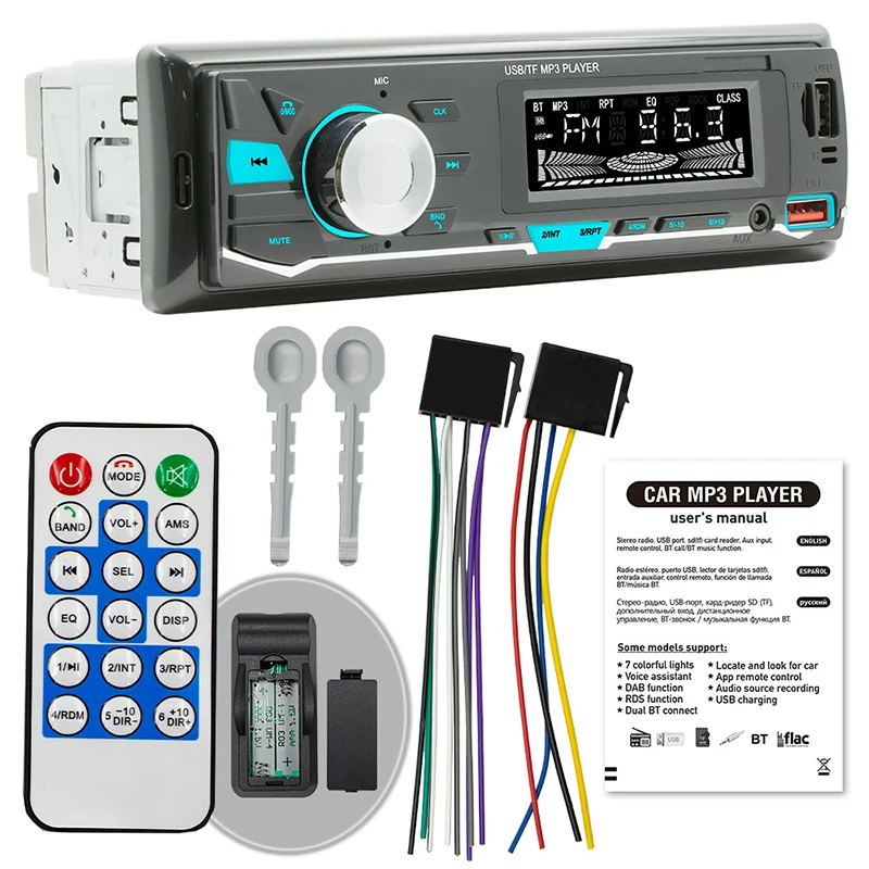 Car MP3 Player Autoradio Car Radio BT 12V 1Din Stereo FM Aux In Receiver TF USB LED Display Car Multimedia Radio