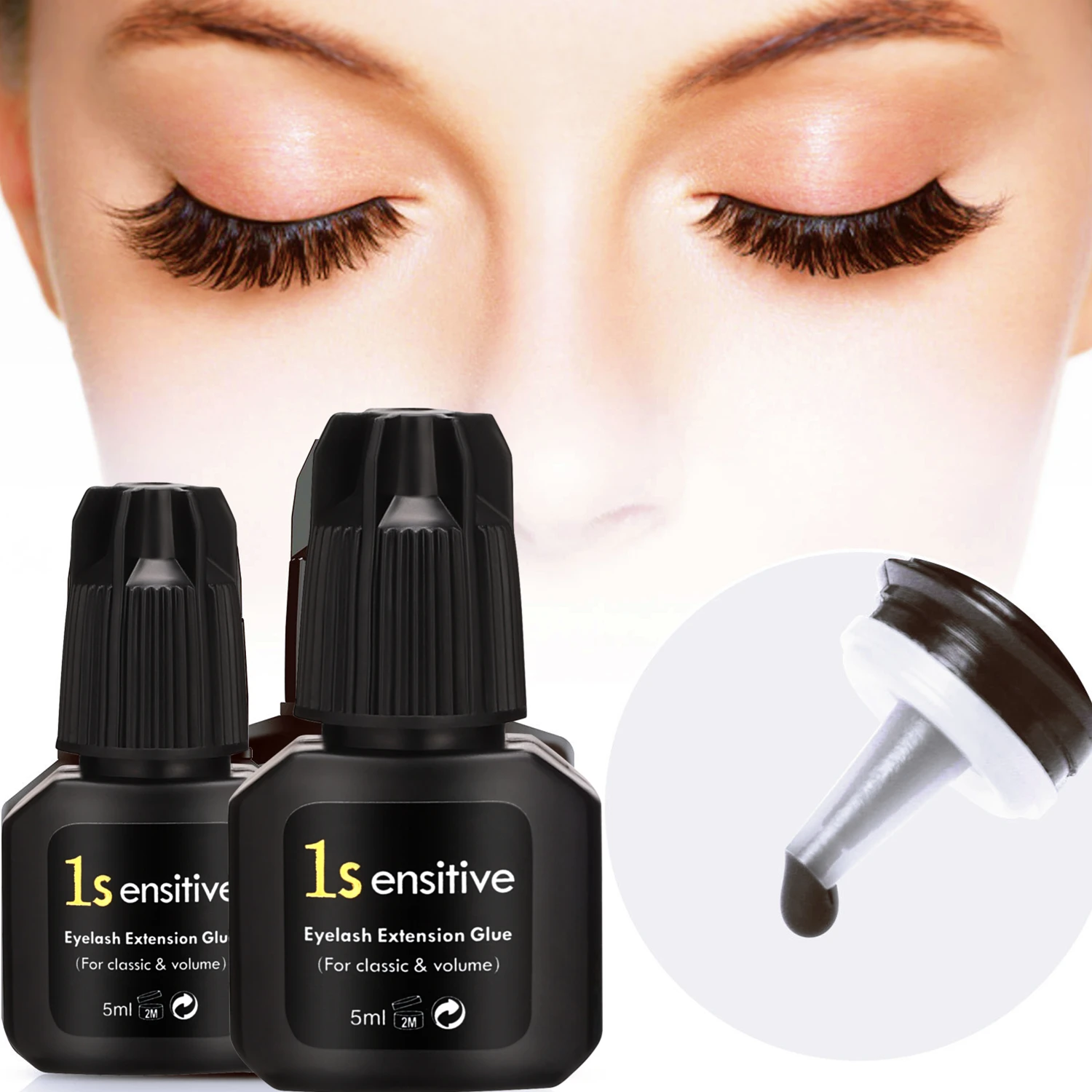 Ultra Strong Lash Adhesive 1 Sec Bonder For Classic/Volume/Hybrid/Premade Fan Lashes 5ml Eyelash Extension Glue Fast Setting No