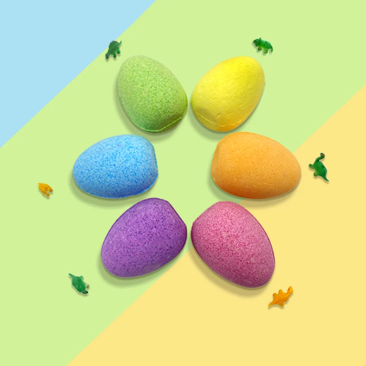 Wholesale customized private label 150g dinosaur egg bath bombs with toys and colorful children bath bomb gift sets