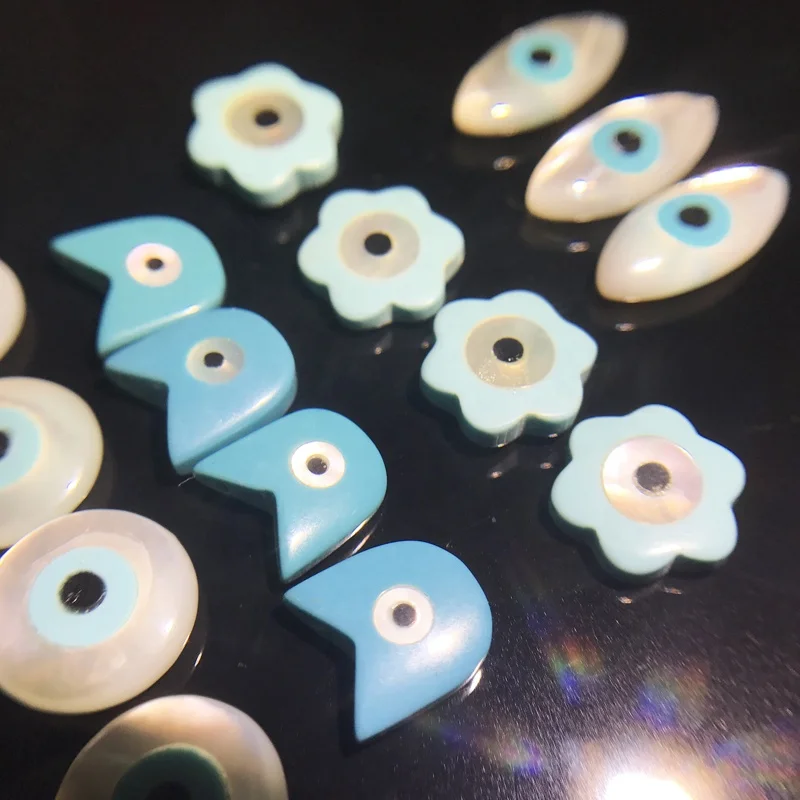 Wholesale Natural Shell 3-15mm Natural Mother of Pearl Shell Rounded Flower Oval Eye Ball Round Beads