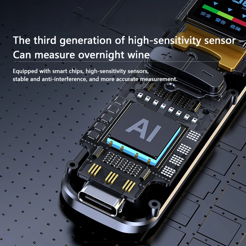 Digital LED Display High Precision Mini Portable Alcohol Detector Breathaylzer
