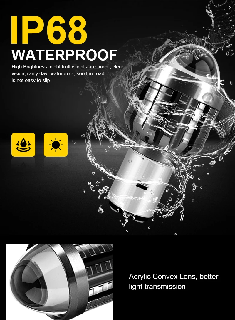 Новый дизайн, светодиодные фары H4, лампа переменного/постоянного тока H4, светодиодные линзы проектора для мотоцикла, двухцветные фары, противотуманные фары