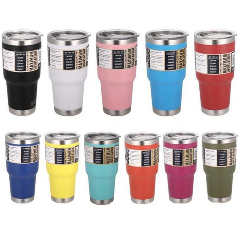 30OZ plastic sprayed car cup 304 stainless steel ice Master tumbler custom insulated thermos cup with lid