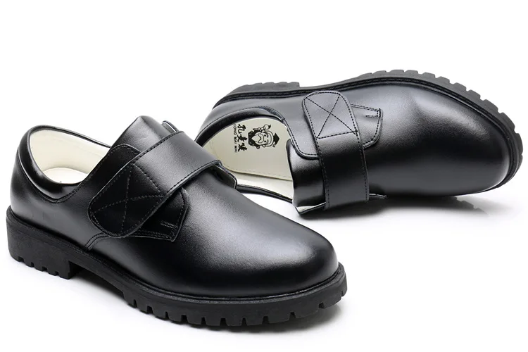 Детская черная кожаная школьная обувь EVERTOP для больших мальчиков, школьная обувь, Детская Классическая обувь для студентов