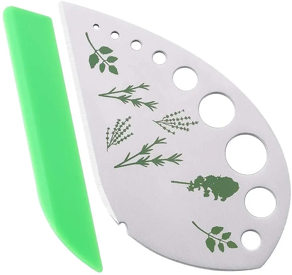 Amazon 2 in 1 Stainless Steel Herb Stripper 9 Holes Vanilla Vegetables Striper with Protective Holder for Kale Chard Rosemary
